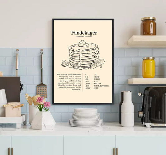 Pandekage opskrift - Plakat